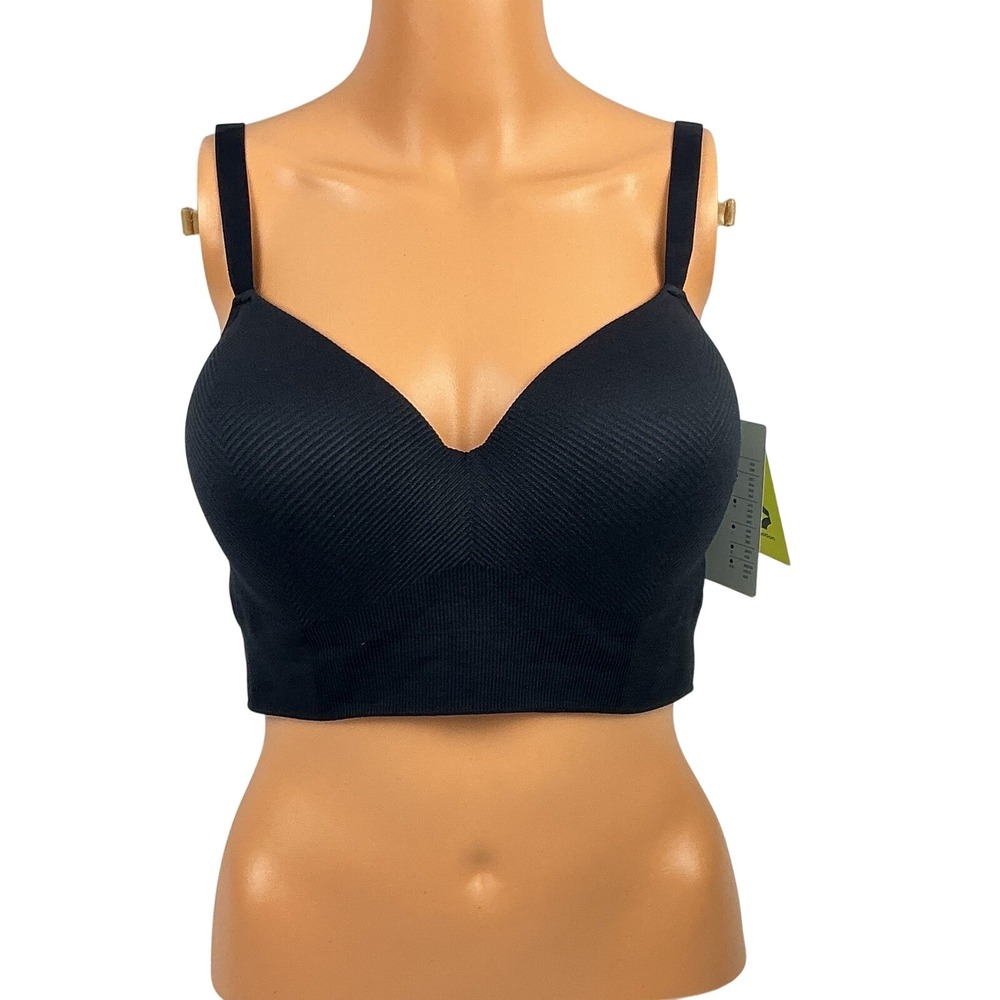NWT All in Motion Black Light Support Bra Top Adjustable Strap Comfort LG MSRP20